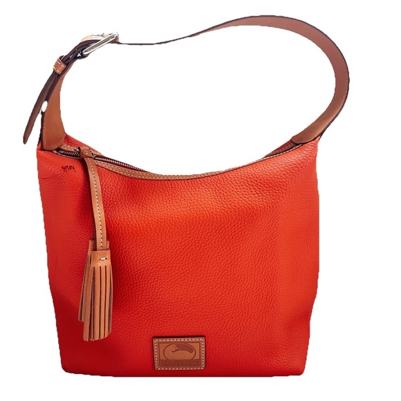 Donney Bourke Pebble Grain Paige Sac Shoulder Bag Orange ($288)